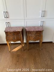 MaxSold Auction: Pair of vintage and antique French bedside tables (nightstands)  - Ottawa (Ontario, Canada) SELLER MANAGED Estate Sale Online Auction - Carling Avenue