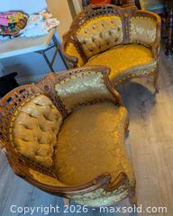 MaxSold Auction: 2 ANTIQUE MATCHING CHAIRS, HANDCRAVED WOOD ACCENTS VERY DETAILED - St. Catharines (Ontario, Canada) SELLER MANAGED Estate Sale Online Auction - Oakdale Avenue (CONDO)