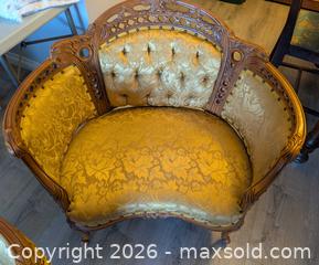 MaxSold Auction: 2 ANTIQUE MATCHING CHAIRS, HANDCRAVED WOOD ACCENTS VERY DETAILED - St. Catharines (Ontario, Canada) SELLER MANAGED Estate Sale Online Auction - Oakdale Avenue (CONDO)
