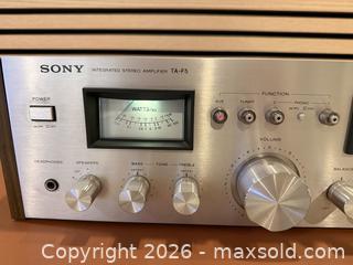 MaxSold Auction: Vintage Sony TA-F5 Integrated Stereo Amplifier - Pulse Power Supply - Tested Working - Milton (Ontario, Canada) SELLER MANAGED Downsizing Online Auction - Broadway Avenue