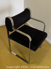 MaxSold Auction: MCM Black Velvet Accent Armchair In the style of Gastone with Chrome Frame - Toronto (Ontario, Canada) SELLER MANAGED Downsizing Online Auction - O'connor Drive (CONDO)