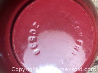 MaxSold Auction: MCM Poppy Red Enameled Cast Iron Fondue Pot W/ Lid - France - Toronto (Ontario, Canada) SELLER MANAGED Downsizing Online Auction - O'connor Drive (CONDO)