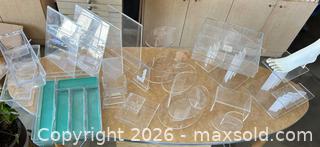 MaxSold Auction: Acrylic Retail Display Lot with Mannequin Foot & Trays  - Olds (Alberta, Canada) PARTNER MANAGED Commercial Liquidation Online Auction - 49 Avenue