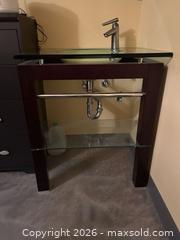 MaxSold Auction: Bathroom Vanity with Glass Vessel Sink and Glass Countertop - Olds (Alberta, Canada) PARTNER MANAGED Commercial Liquidation Online Auction - 49 Avenue