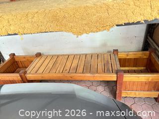 MaxSold Auction: Wooden Garden Bench With Side Planter Boxes - Oakville (Ontario, Canada) PARTNER MANAGED Estate Sale Online Auction - Elmhurst Avenue