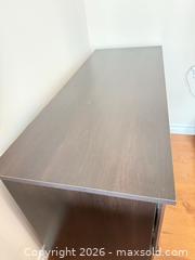 MaxSold Auction: Dark Brown Engineered Wood Desk with 3 Drawers - London (Ontario, Canada) PARTNER MANAGED Downsizing Online Auction - Reeves Avenue