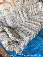 MaxSold Auction: Traditional Floral Fabric Sofa and Armchair Set - London (Ontario, Canada) PARTNER MANAGED Downsizing Online Auction - Reeves Avenue