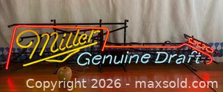 MaxSold Auction: Original MILLER Genuine Draft - Guitar Shaped Neon Sign - 1970s - Hamilton (Ontario, Canada) SELLER MANAGED Estate Sale Online Auction - Gertrude Street