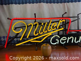 MaxSold Auction: Original MILLER Genuine Draft - Guitar Shaped Neon Sign - 1970s - Hamilton (Ontario, Canada) SELLER MANAGED Estate Sale Online Auction - Gertrude Street