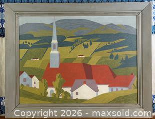 MaxSold Auction: Sampson Matthews BERTRAM BROOKER 'Church Village (Laurentian Village)' Silkscreen - Framed - Hamilton (Ontario, Canada) SELLER MANAGED Estate Sale Online Auction - Gertrude Street