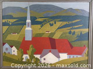 MaxSold Auction: Sampson Matthews BERTRAM BROOKER 'Church Village (Laurentian Village)' Silkscreen - Framed - Hamilton (Ontario, Canada) SELLER MANAGED Estate Sale Online Auction - Gertrude Street