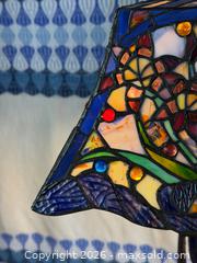 MaxSold Auction: Tiffany Style Stained Slag Glass Jeweled Floral Table Lamp - Art Nouveau - Hamilton (Ontario, Canada) SELLER MANAGED Estate Sale Online Auction - Gertrude Street