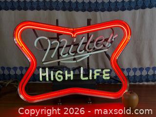 MaxSold Auction: Vintage Miller High Life Neon Sign - 1970s - Hamilton (Ontario, Canada) SELLER MANAGED Estate Sale Online Auction - Gertrude Street