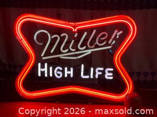 MaxSold Auction: Vintage Miller High Life Neon Sign - 1970s - Hamilton (Ontario, Canada) SELLER MANAGED Estate Sale Online Auction - Gertrude Street