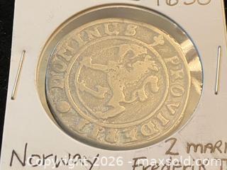 MaxSold Auction: 1650 Norway 2 Mark Coin – Frederik III Silver Coin - London (Ontario, Canada) PARTNER MANAGED Downsizing Online Auction - Trillium Crescent
