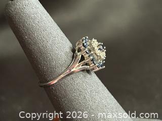 MaxSold Auction: Vintage 10KP White Gold Diamond & Blue Stone Cluster Ring  - London (Ontario, Canada) PARTNER MANAGED Downsizing Online Auction - Trillium Crescent