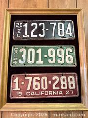 MaxSold Auction: Totally cool license plate picture. - Watsonville (California, USA) SELLER MANAGED Estate Sale Online Auction -  Hames Road