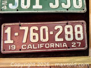 MaxSold Auction: Totally cool license plate picture. - Watsonville (California, USA) SELLER MANAGED Estate Sale Online Auction -  Hames Road