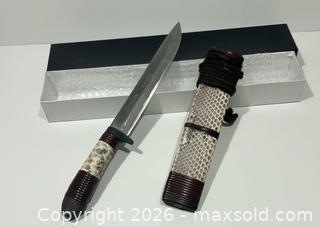 MaxSold Auction: Japanese Custom Hunting Fixed Blade Crafted by Takeshi Saji in Original Box - Burlington (Ontario, Canada) SELLER MANAGED Estate Sale Online Auction - Fairview Street (STORAGE)