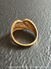 MaxSold Auction: 10K Gold Ring with Markings and Sculptural Design - Hamilton (Ontario, Canada) SELLER MANAGED Downsizing Online Auction -  Sherman Avenue South