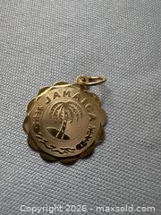 MaxSold Auction: 14K Gold Jamaica Pendant with Palm Tree and Scalloped Edge - Hamilton (Ontario, Canada) SELLER MANAGED Downsizing Online Auction -  Sherman Avenue South