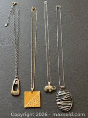 MaxSold Auction: 4 Sterling Silver and Gold-Plated Necklaces with Various Pendants - Hamilton (Ontario, Canada) SELLER MANAGED Downsizing Online Auction -  Sherman Avenue South