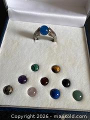 MaxSold Auction: 4 Sterling Silver Rings with Gemstones and Interchangeable Inserts - Hamilton (Ontario, Canada) SELLER MANAGED Downsizing Online Auction -  Sherman Avenue South