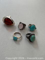 MaxSold Auction: Five Sterling Silver Gemstone Rings - Hamilton (Ontario, Canada) SELLER MANAGED Downsizing Online Auction -  Sherman Avenue South