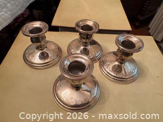 MaxSold Auction: Four Birks Sterling Silver Candle Holders with Floral Engraving - Hamilton (Ontario, Canada) SELLER MANAGED Downsizing Online Auction -  Sherman Avenue South