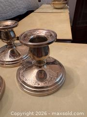 MaxSold Auction: Four Birks Sterling Silver Candle Holders with Floral Engraving - Hamilton (Ontario, Canada) SELLER MANAGED Downsizing Online Auction -  Sherman Avenue South