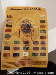 MaxSold Auction: Gemstone World Globe With Brass Stand and Inlaid Semi-Precious Stones - Hamilton (Ontario, Canada) SELLER MANAGED Downsizing Online Auction -  Sherman Avenue South