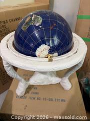 MaxSold Auction: Gemstone World Globe With Brass Stand and Inlaid Semi-Precious Stones - Hamilton (Ontario, Canada) SELLER MANAGED Downsizing Online Auction -  Sherman Avenue South