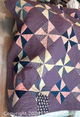 MaxSold Auction: Hand-Pieced Pinwheel Quilt with Purple Background - Hamilton (Ontario, Canada) SELLER MANAGED Downsizing Online Auction -  Sherman Avenue South