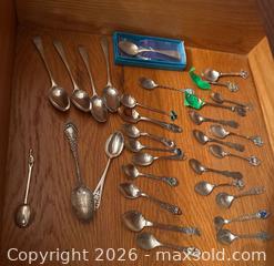 MaxSold Auction: Sterling Silver and Souvenir Spoons with Marked and Decorative Variants - Hamilton (Ontario, Canada) SELLER MANAGED Downsizing Online Auction -  Sherman Avenue South