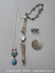 MaxSold Auction: Sterling Silver Jewelry Set with Turquoise, and Quartz Watch - Hamilton (Ontario, Canada) SELLER MANAGED Downsizing Online Auction -  Sherman Avenue South