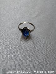 MaxSold Auction:  Vintage 14K Gold Ring with Marquise Blue Stone in Original Box - Hamilton (Ontario, Canada) SELLER MANAGED Downsizing Online Auction -  Sherman Avenue South