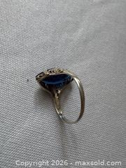 MaxSold Auction:  Vintage 14K Gold Ring with Marquise Blue Stone in Original Box - Hamilton (Ontario, Canada) SELLER MANAGED Downsizing Online Auction -  Sherman Avenue South