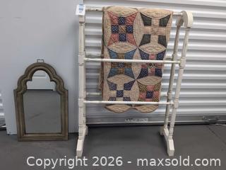 MaxSold Auction: Decorative Mirror, Quilt Rack & Antique Quilt. A - Lakeland (Florida, USA) SELLER MANAGED Moving Online Auction - Highway 33 (STORAGE)