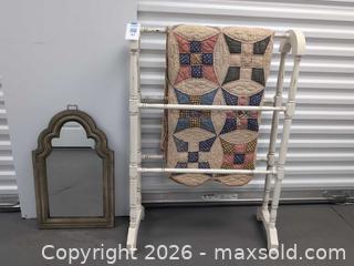 MaxSold Auction: Decorative Mirror, Quilt Rack & Antique Quilt. A - Lakeland (Florida, USA) SELLER MANAGED Moving Online Auction - Highway 33 (STORAGE)