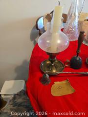 MaxSold Auction: Brass & Glass Candle Holders, Bell, Snuffer, Poker - 6-8 pcs - Calgary (Alberta, Canada) PARTNER MANAGED Downsizing Online Auction - Cedar Crescent Southwest (CONDO)