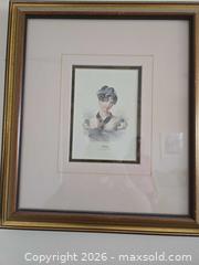 MaxSold Auction: Framed Female Portrait Print, Double Mat, Gold & Wood Frame - Calgary (Alberta, Canada) PARTNER MANAGED Downsizing Online Auction - Cedar Crescent Southwest (CONDO)