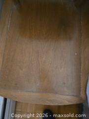MaxSold Auction: Mid-Century Modern Solid Wood End Table with Two-Tier Open Shelf - Calgary (Alberta, Canada) PARTNER MANAGED Downsizing Online Auction - Cedar Crescent Southwest (CONDO)