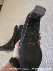 MaxSold Auction: Stuart Weitzman Black Leather Patent Ankle Booties Size 8.5/9 Quad A - Calgary (Alberta, Canada) PARTNER MANAGED Downsizing Online Auction - Cedar Crescent Southwest (CONDO)