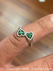 MaxSold Auction: PURE .925 STERLING SILVER HEART RING!  GENUINE EMERALDS! - Toronto (Ontario, Canada) PARTNER MANAGED Downsizing Online Auction - Queen Street East