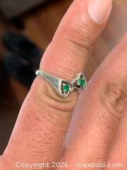 MaxSold Auction: PURE .925 STERLING SILVER HEART RING!  GENUINE EMERALDS! - Toronto (Ontario, Canada) PARTNER MANAGED Downsizing Online Auction - Queen Street East