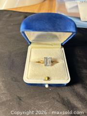 MaxSold Auction: 10K Yellow Gold Ring with Light Blue Emerald-Cut Stone - Kawartha Lakes (Ontario, Canada) PARTNER MANAGED Downsizing Online Auction - Sugarbush Trail