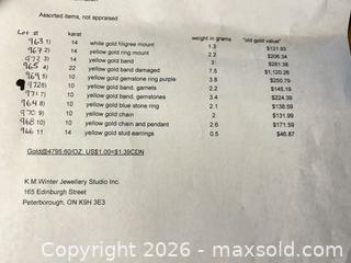 MaxSold Auction: 14K Yellow Gold Plain Wedding Band - Kawartha Lakes (Ontario, Canada) PARTNER MANAGED Downsizing Online Auction - Sugarbush Trail