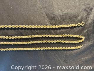 MaxSold Auction: 14K Yellow Gold Rope Chain Necklace, 24 in - Kawartha Lakes (Ontario, Canada) PARTNER MANAGED Downsizing Online Auction - Sugarbush Trail