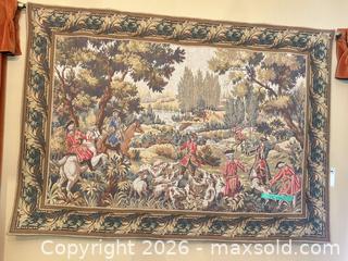 MaxSold Auction: European Hunting Scene Tapestry Wall Hanging, 43 x 60 in - Kawartha Lakes (Ontario, Canada) PARTNER MANAGED Downsizing Online Auction - Sugarbush Trail