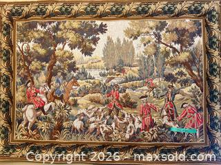 MaxSold Auction: European Hunting Scene Tapestry Wall Hanging, 43 x 60 in - Kawartha Lakes (Ontario, Canada) PARTNER MANAGED Downsizing Online Auction - Sugarbush Trail